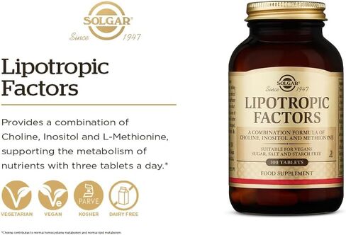 Solgar Lipotropic Factors, 100 Tablets - Liver Support - Vegan, Gluten Free, Dairy Free, Kosher - 33 Servings in Kuwait