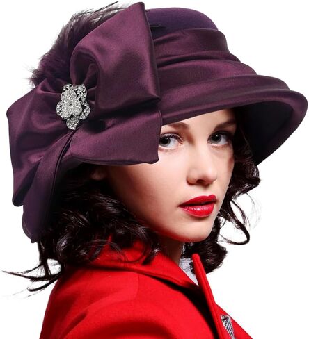 فستان نسائي من Ruphedy مصنوع من الصوف بنسبة 100% وقبعة شتوية للحفلات من عشرينيات القرن العشرين in Kuwait