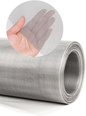 304 Stainless Steel Mesh Screen#20Mesh -Size:15.7"x47.2"(40x120cm), for Home, Garden and Farm. Window or Door Filter, Guards Against Pests Like Mice, Snakes, and Rodents. Easy to Cut and Install. in Saudi Arabia