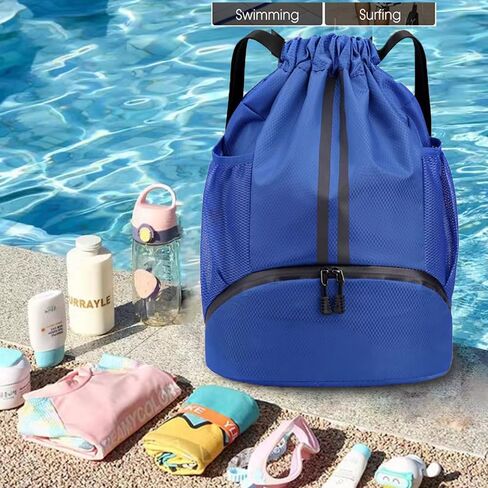 K Y KANGYUN Swim Bag Sports Drawstring Backpack Gymbag- Sackpack Shoes Compartment Wet Proof Pocket String Bag for Travel Men in Saudi Arabia