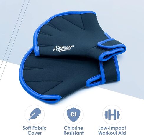 Sunlite Sports High-Density EVA-Foam Dumbbell Set, Water Weight, Soft Padded, Water Aerobics, Aqua Therapy, Pool Fitness, Water Exercise (Swim Gloves Pair) in Saudi Arabia