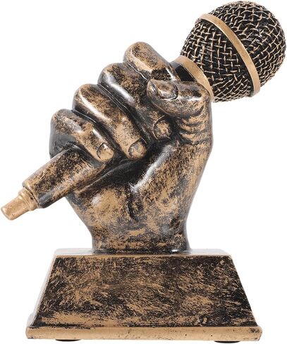 VICASKY Microphone Trophies Golden Singer Trophy Appreciation Gift Dance Trophy Mic Trophy Singing Award Trophy for Karaoke Competitions Parties Supplies in Saudi Arabia