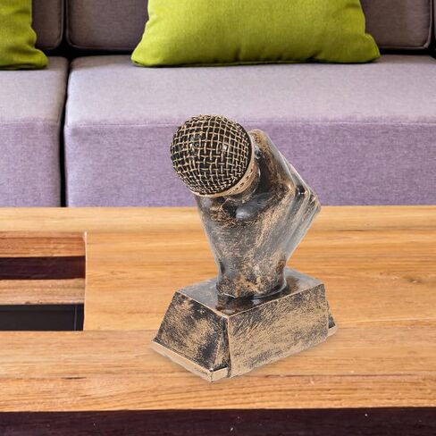 VICASKY Microphone Trophies Golden Singer Trophy Appreciation Gift Dance Trophy Mic Trophy Singing Award Trophy for Karaoke Competitions Parties Supplies in Saudi Arabia