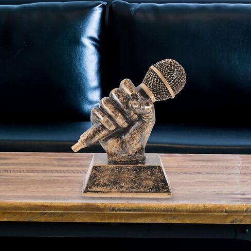 VICASKY Microphone Trophies Golden Singer Trophy Appreciation Gift Dance Trophy Mic Trophy Singing Award Trophy for Karaoke Competitions Parties Supplies in Saudi Arabia