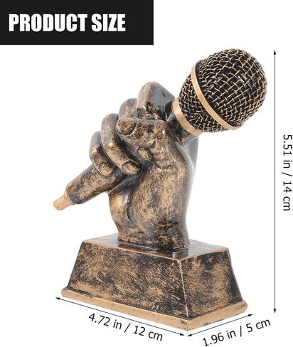 VICASKY Microphone Trophies Golden Singer Trophy Appreciation Gift Dance Trophy Mic Trophy Singing Award Trophy for Karaoke Competitions Parties Supplies in Saudi Arabia
