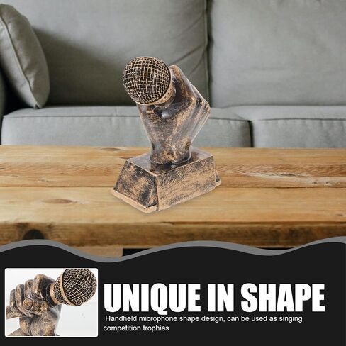 VICASKY Microphone Trophies Golden Singer Trophy Appreciation Gift Dance Trophy Mic Trophy Singing Award Trophy for Karaoke Competitions Parties Supplies in Saudi Arabia
