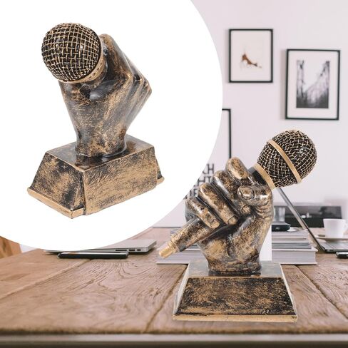 VICASKY Microphone Trophies Golden Singer Trophy Appreciation Gift Dance Trophy Mic Trophy Singing Award Trophy for Karaoke Competitions Parties Supplies in Saudi Arabia