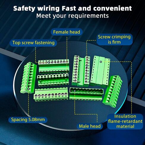 15 Pairs 4 Pin 3.81mm Pitch PCB Mount Screw，15Pcs 4 Pin Phoenix Type Connector PCB Mount Screw Terminal Block Connector with 15Pcs 4 Pin Plug in Kuwait