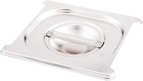 غطاء أدوات المطاعم فقط: غطاء طاولة بخار Met Lux مقاس 7 × 6.4 بوصة، غطاء واحد لمقلاة فندق - يناسب مقاس 1/6 مقلاة طاولة بخار، يُباع بشكل منفصل، غطاء وعاء بخار من الفولاذ المقاوم للصدأ بمقبض مدمج in Kuwait