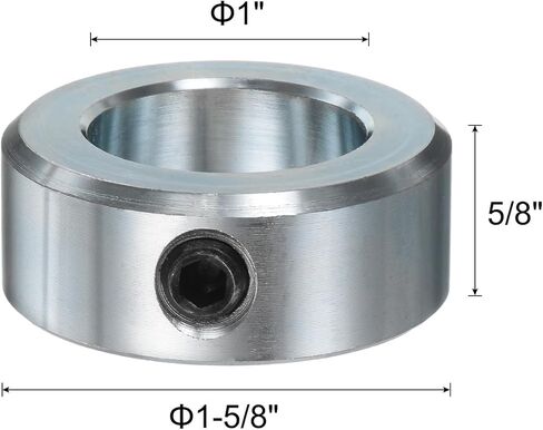 uxcell 4pcs Set Screw Collars 1" Bore Carbon Steel Shaft Collars, 1-5/8" OD, 5/8" Width Axle Collar Clamp for Linear Rod Shaft Guide in Kuwait