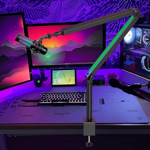 YOUSHARES Mic Boom Arm Compatible with Fifine Microphone, Shure SM7B, MV7, Blue Yeti Mic, HyperX QuadCast Mic, Rode Podmic and Most USB Mics, Premium Mic Stand Great for Gaming and Streaming. in Saudi Arabia
