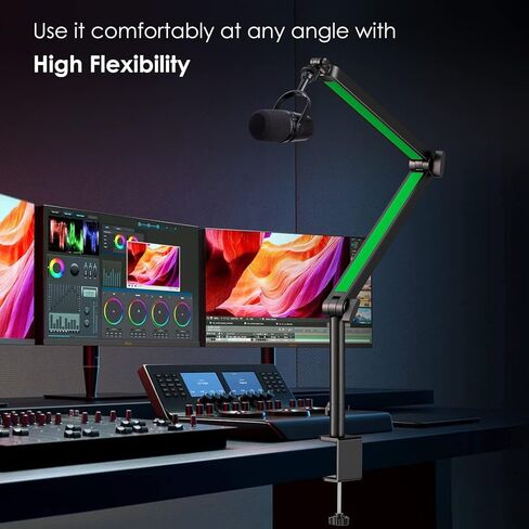 YOUSHARES Mic Boom Arm Compatible with Fifine Microphone, Shure SM7B, MV7, Blue Yeti Mic, HyperX QuadCast Mic, Rode Podmic and Most USB Mics, Premium Mic Stand Great for Gaming and Streaming. in Saudi Arabia
