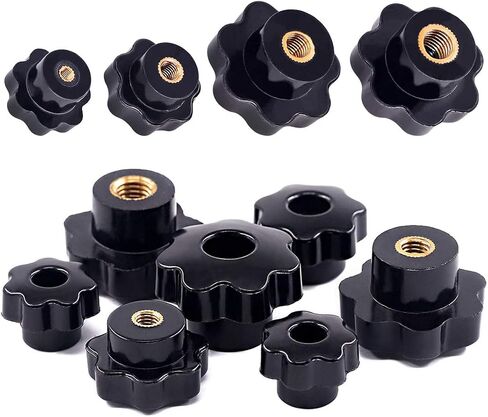 Hilitchi Plastic Screw On Type Knurled Clamping Nuts Knob Handle Star Knob Assortment Kit in Saudi Arabia