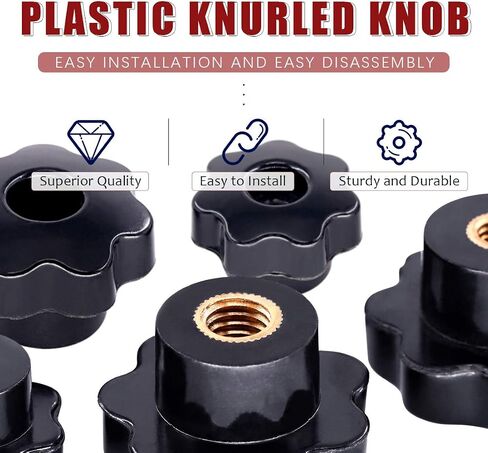 Hilitchi Plastic Screw On Type Knurled Clamping Nuts Knob Handle Star Knob Assortment Kit in Saudi Arabia