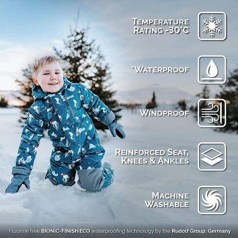 بدلة ثلج معزولة مقاومة للماء من JAN & JUL، معطف تزلج منتفخ دافئ للأطفال الصغار in Kuwait