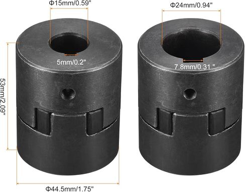 MECCANIXITY Flexible Coupling Shaft 15mm to 24mm 53mm x 44.5mm Motor Coupler Joint in Saudi Arabia