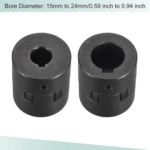 MECCANIXITY Flexible Coupling Shaft 15mm to 24mm 53mm x 44.5mm Motor Coupler Joint in Saudi Arabia