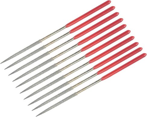 10 قطعة ملف إبر الماس المستديرة ، 3 مللي متر x 140 مللي متر مجموعة مبرد إبرة الماس المستديرة للمعادن حجر الخشب الزجاج طحن تلميع النقش in Kuwait