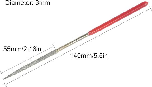 10 قطعة ملف إبر الماس المستديرة ، 3 مللي متر x 140 مللي متر مجموعة مبرد إبرة الماس المستديرة للمعادن حجر الخشب الزجاج طحن تلميع النقش in Kuwait