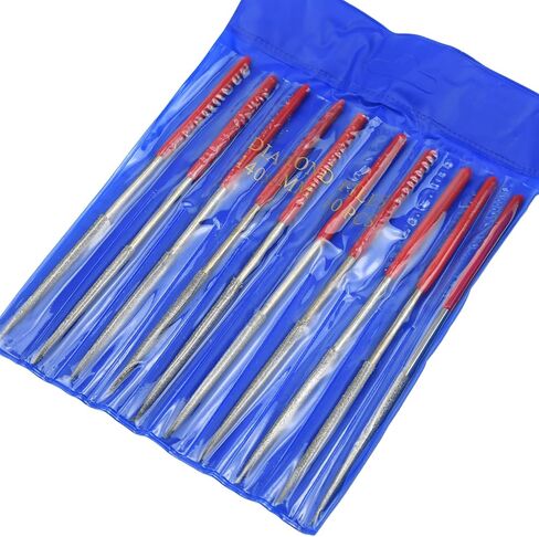 10 قطعة ملف إبر الماس المستديرة ، 3 مللي متر x 140 مللي متر مجموعة مبرد إبرة الماس المستديرة للمعادن حجر الخشب الزجاج طحن تلميع النقش in Kuwait