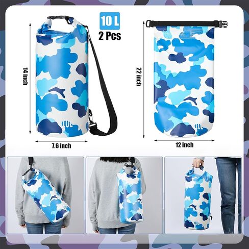 2 Pcs Waterproof Floating Dry Bag 10L Floating Dry Sack for Man Women Roll Top Dry Backpack Floating Bag Dry Backpack for Rafting Boating Swimming Kayaking Hiking (Camouflage) in Saudi Arabia