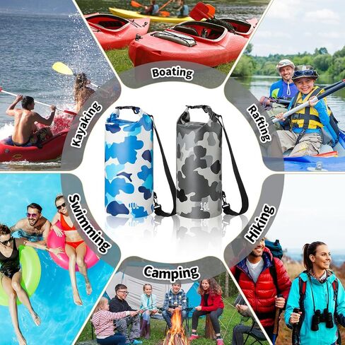 2 Pcs Waterproof Floating Dry Bag 10L Floating Dry Sack for Man Women Roll Top Dry Backpack Floating Bag Dry Backpack for Rafting Boating Swimming Kayaking Hiking (Camouflage) in Saudi Arabia