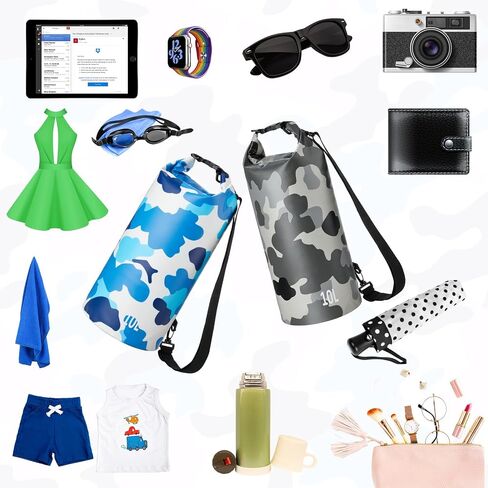 2 Pcs Waterproof Floating Dry Bag 10L Floating Dry Sack for Man Women Roll Top Dry Backpack Floating Bag Dry Backpack for Rafting Boating Swimming Kayaking Hiking (Camouflage) in Saudi Arabia