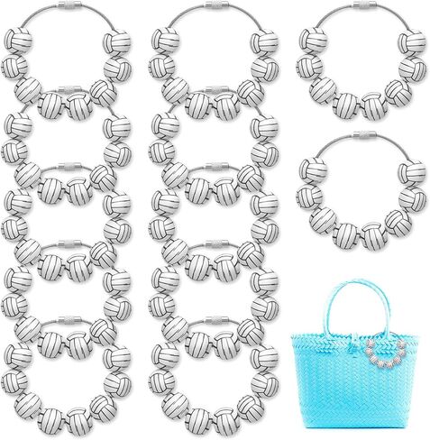 12 Pcs Volleyball Bag Hooks Sports Accessories Charms Compatible with Bogg Bag, Simply Beach Bag Hooks Charm, Volleyball Team Gifts for Teen Girls in Saudi Arabia