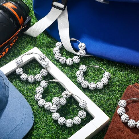 12 Pcs Volleyball Bag Hooks Sports Accessories Charms Compatible with Bogg Bag, Simply Beach Bag Hooks Charm, Volleyball Team Gifts for Teen Girls in Saudi Arabia