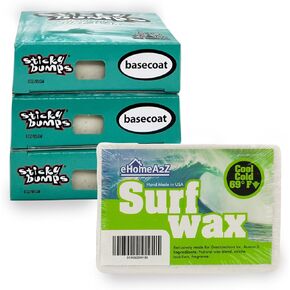 EHOMEA2Z Surfboard Wax Cool Cold Bundle with Sticky Bumps Basecoat Surf Wax Surfboard Surfing Accessories Surfing Wax (4)