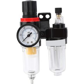 AFC-2000 1/4inch Air Filter Pressure Regulator Combo OilWater Separator Filter Gas Liquid Separation, Aluminum