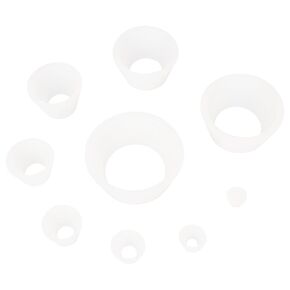 Filter Adapter Cones, Durable Tapered Collar Silicone Stopper Buchner Funnel Flask Cones Adapter Set, Wear Resistance Smooth Surface, Pack of 9, White