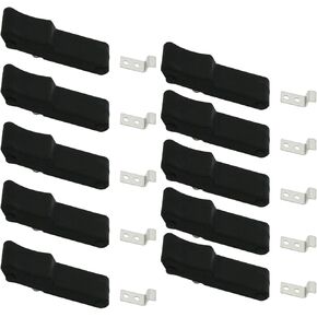 Flexible Soft Black Rubber Draw Latch for Cooler, Boat Compartment,Cargo Box with Stainless Steel Keeper and Bracket (10Pcs)