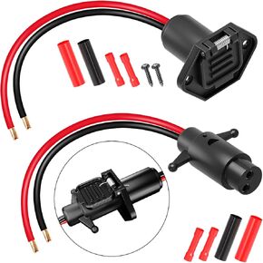 Trolling Motor Plug, 12V 24V 8 Gauge 2 Wire Trolling Motor Plug and Receptacle Compatible with Minn Kota Marine Boat Kayak, Quick Connect Trolling Motor Socket - Ideal for Marine Boats and Kayaks