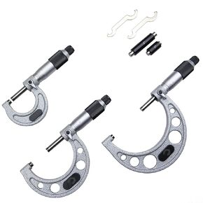MMTR-04 Premium Outside Micrometer with Carbide Tip 3-4" Measuring Range 0.0001" Graduation Precision Machinist Tool