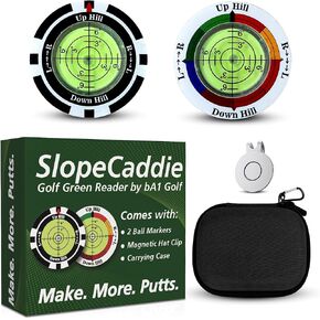 SlopeCaddie Golf Green Reader - Precise Ball Marker Aid - Putt Better, Drop Strokes - Unique Golf Gadget Gift