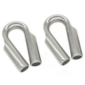 316 Stainless Steel Tube Thimble Heavy Duty Casting Wire Rope Tube Thimble for 3/8" Wire Rope Cable Marine Grade-2 Pack (M10)