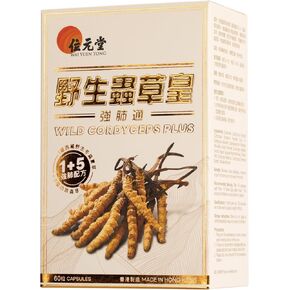 Wild Cordyceps Plus - Tibetan Wild Cordyceps & 5 Cultivated Cordyceps, Immune-Boosting, 60 Capsules