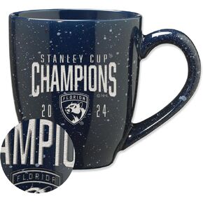 Rico Industries NHL Hockey Florida Panthers 2024 Stanley Cup Champs 16 oz Team Color Laser Engraved Speckled Ceramic Coffee Mug
