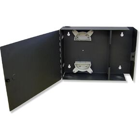 Fiber Optic Wall Mount Enclosure Box, holds 2 LGX footprint panels or modules for a maximum capacity of 48 fibers,Black