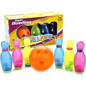 PowerTRC Unleash The Excitement: Deluxe 9'' Colorful Bowling Pins Set with 6'' Bowling Ball | The Ultimate Kids Bowling Experience for Hours of Fun and Skill Development! (7 Pieces)
