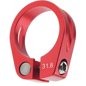 Bike Seat Post Clamp, Quick Release Aluminium Alloy Seatpost Clamp 31.8mm for 27.2mm bicycle Seat Post (1 Pcs Red)