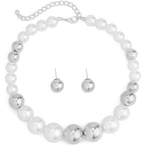 Askana Vintage 1920s Fashion Faux Pearls Beads Long Multi-layer Necklace