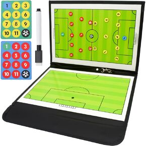 Soccer Coaching Board, Soccer Clipboard for Coaches Portable Soccer Magnetic Coaching Board Kit with Soccer Board, Dry Erase, Marker Pen and Flip-Flop Bag