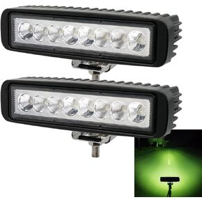 Green LED Hunting Light Bar 7inch, Led Boat Light for Night Fishing, 2 Pcs 80W Spot and Flood Combo Beam Driving Lights Work Lights for Boat Truck ATV