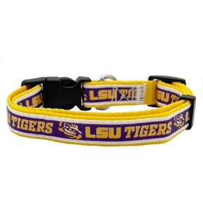 NCAA PET Collar LSU TIGERS Dog Collar, Size Small College Team Collar for Dogs & Cats. A Shiny & Colorful Dog & Cat Collar Licensed by The NCAA