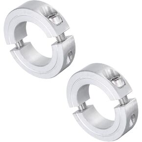 uxcell 2pcs Double Split Clamp-On Shaft Collar for 1-1/8" Shaft, Two-Piece Clamping Collar, 1-7/8" OD, 1/2" Thickness, Aluminum Alloy Set Screw Split Collar Clamp