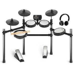 MOSEN Electric Drum Set with 4 Quiet Mesh Drum Pads, Cymbals, Sticks, Headphones, USB MIDI, Kick Pedal, 195+ Sounds and 25 Drum Kits for Beginner MED-X3