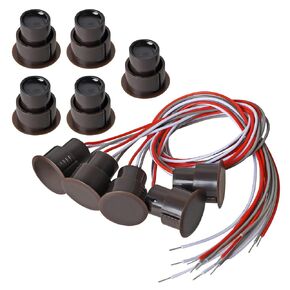 RC-36 NC+NO Recessed Wired Security Window Door Contact Sensor Alarm Magnetic Reed Switch Brown - (5 Sets)
