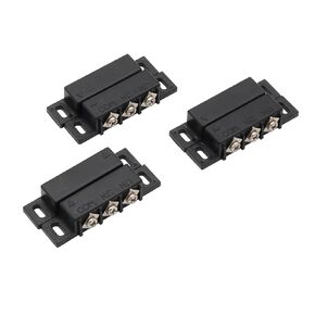 LBY 3 Sets Magnetic Reed Switch, Normally Open Closed Switch, Contact Reed Switch Personal Gap Alarm, DC 5V 12V 24V Light,with Screws, Plastic ABS Shell, Black